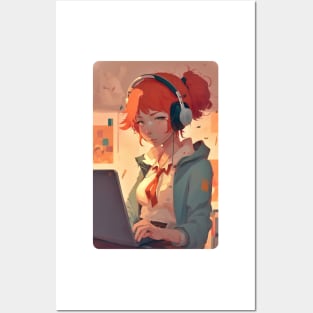 Redhead Anime Programming Girl V 1.02 Posters and Art